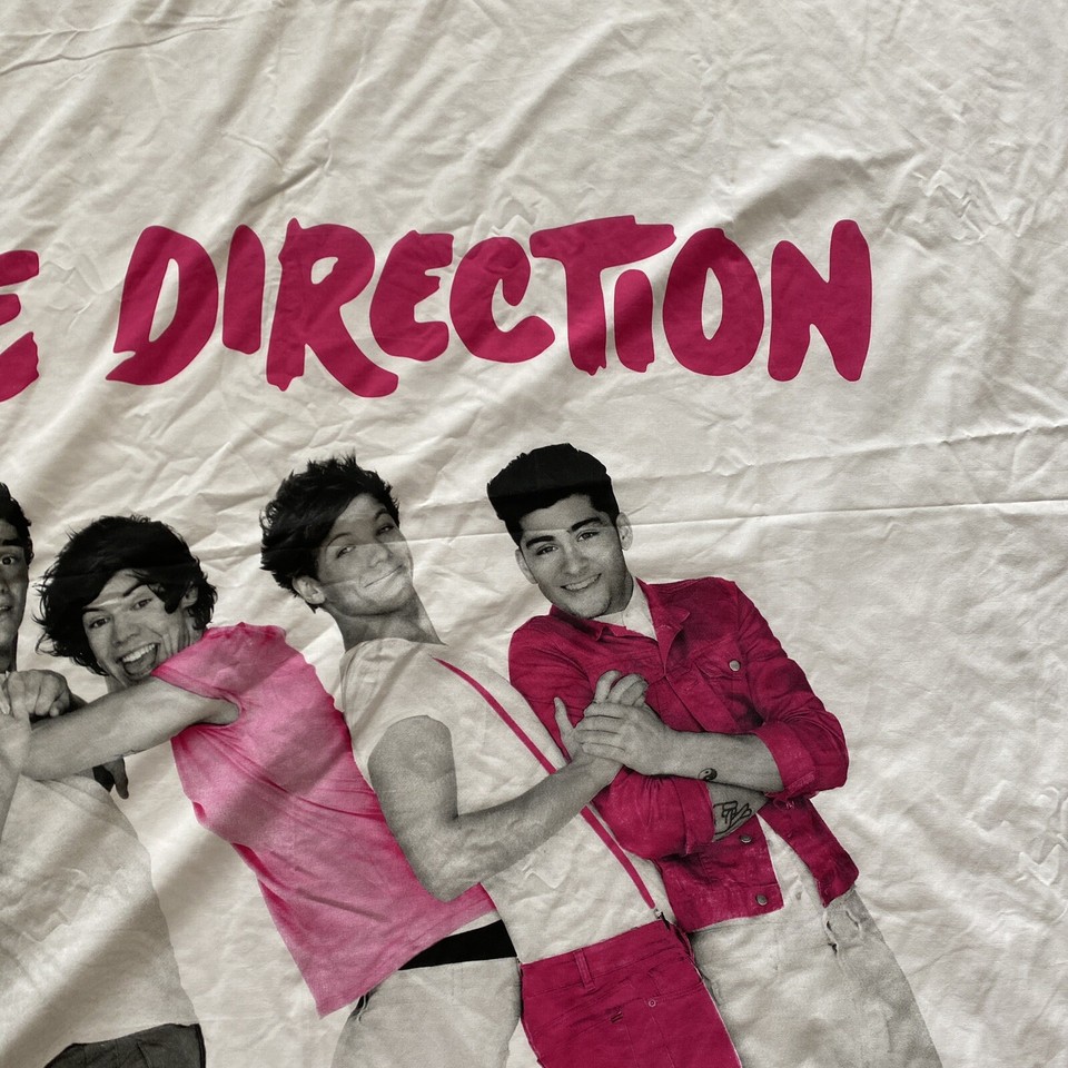 One Direction 1D Single Bed Quilt Duvet Doona Cover White Bedding Harry