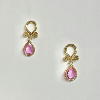Temple St. Clair 18K Yellow Gold Loop Drop Earrings with Pink Sapphire   $3,900
