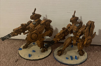 2 Tau Riptide Battlesuit fully painted and based Warhammer 40k