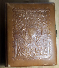 Leeres Album für 96 CDV + 12 KAB - Hartpappe-Fotos um 1900 / Reparaturbedürftig