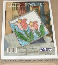 1987 "Stained Glass Window" Flowers in Bloom Latch Hook Kit 12x12"