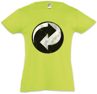 RECYCLING SYMBOL Kids Girls T-Shirt Green Point Arrow The Recycle Big Punkt