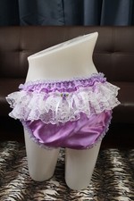 A31 2XL/ElasticW.24-42" Vintage Style Purple Satin Bikini Panties Underwear