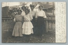 Girls in Dresses & Bows RPPC Basalt CO Colorado—Rare Antique UDB Photo 1910s