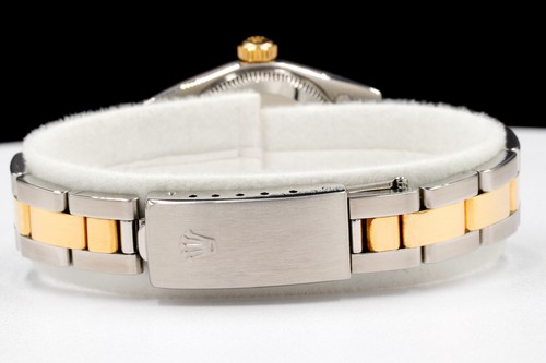 Lady Rolex 2Tone 18K YG/SS Oyster Perpetual Watch Slate Gray Dial 67183 - Picture 7 of 8