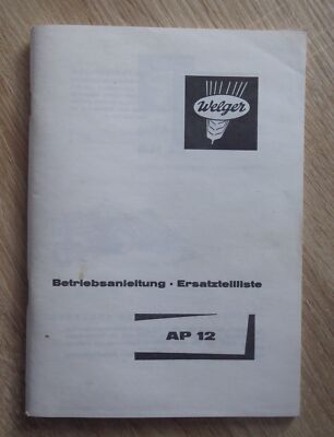 Welger Baler AP12 Operating Instructions + Parts List
