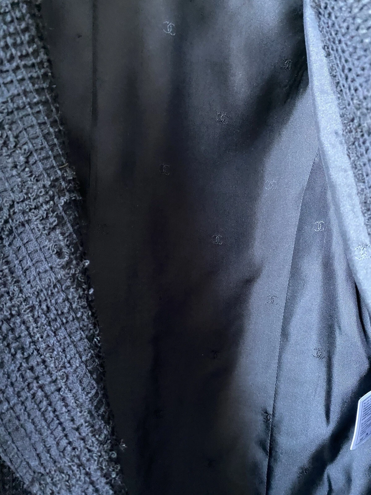 Giacca Chanel lunghezza 3 4 Navy Boucle taglia 38 mai indossata ottime condizioni