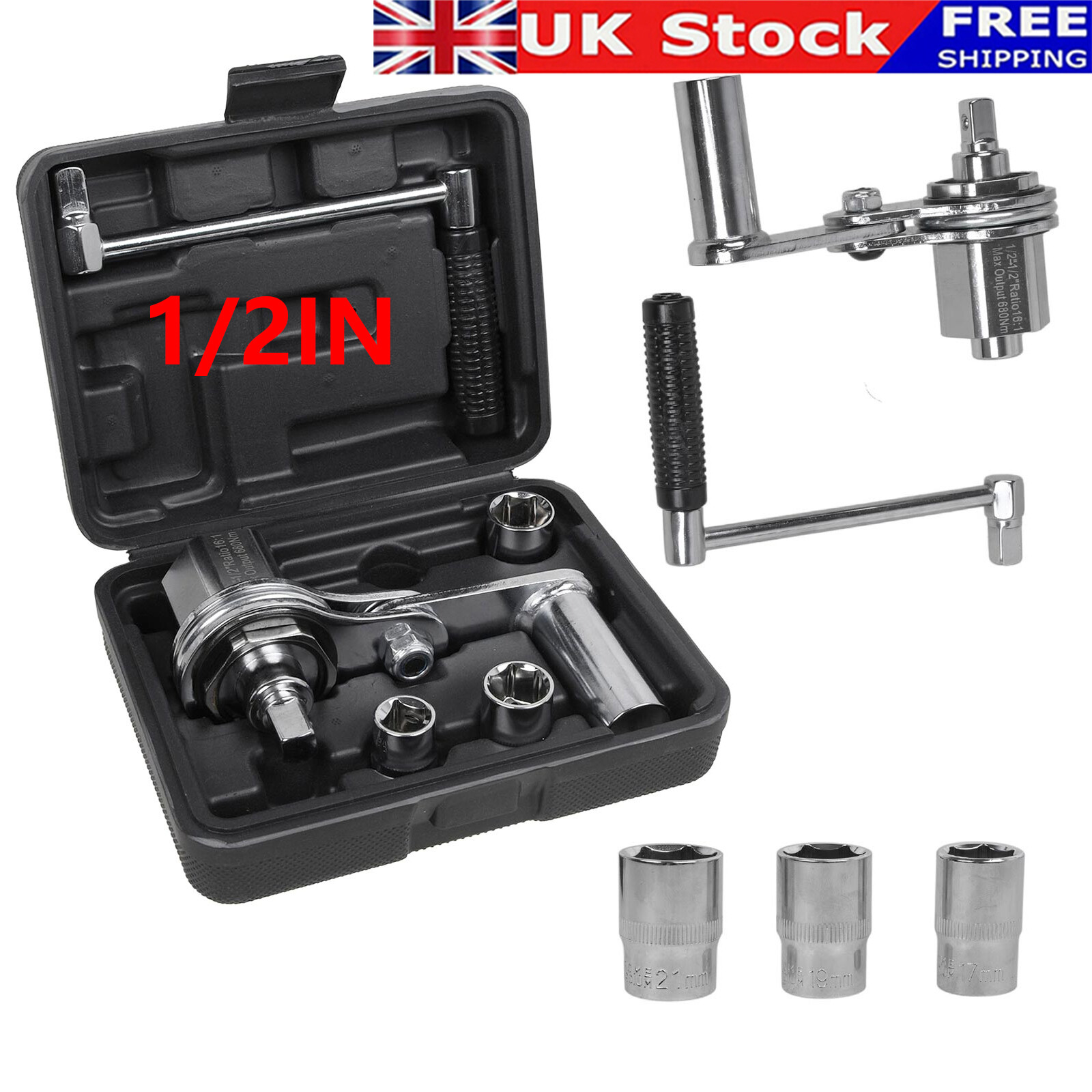 1/2" Torque Multiplier Wrench Labor Saving Spanner Lug Nut Wheel Remover Sockets
