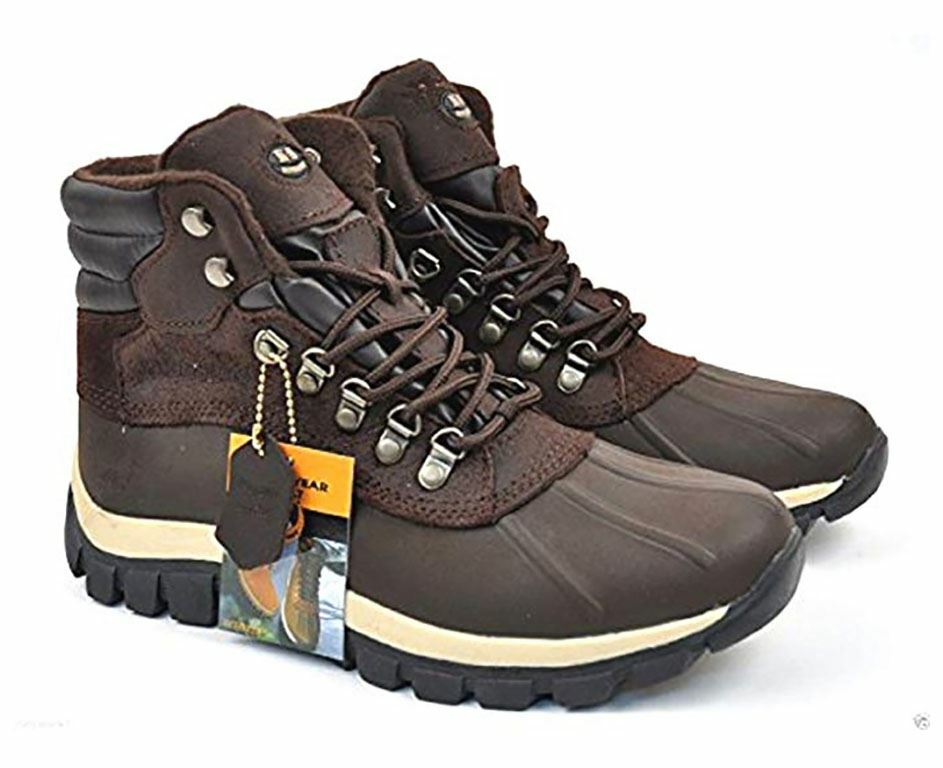 's 0705 Winter Snow Boots Shoes Leather Waterproof Black & B