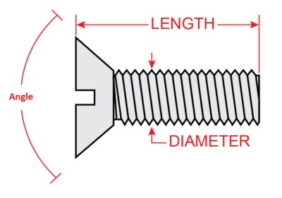 5/16-18 x 1'' 82° Flat Head Screw Slotted Polypropylene Fastener P17138
