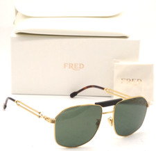 NEW FRED FG 40044U 01R GOLD WITH GREEN POLARIZED LENS AUTHENTIC SUNGLASSES 59-17