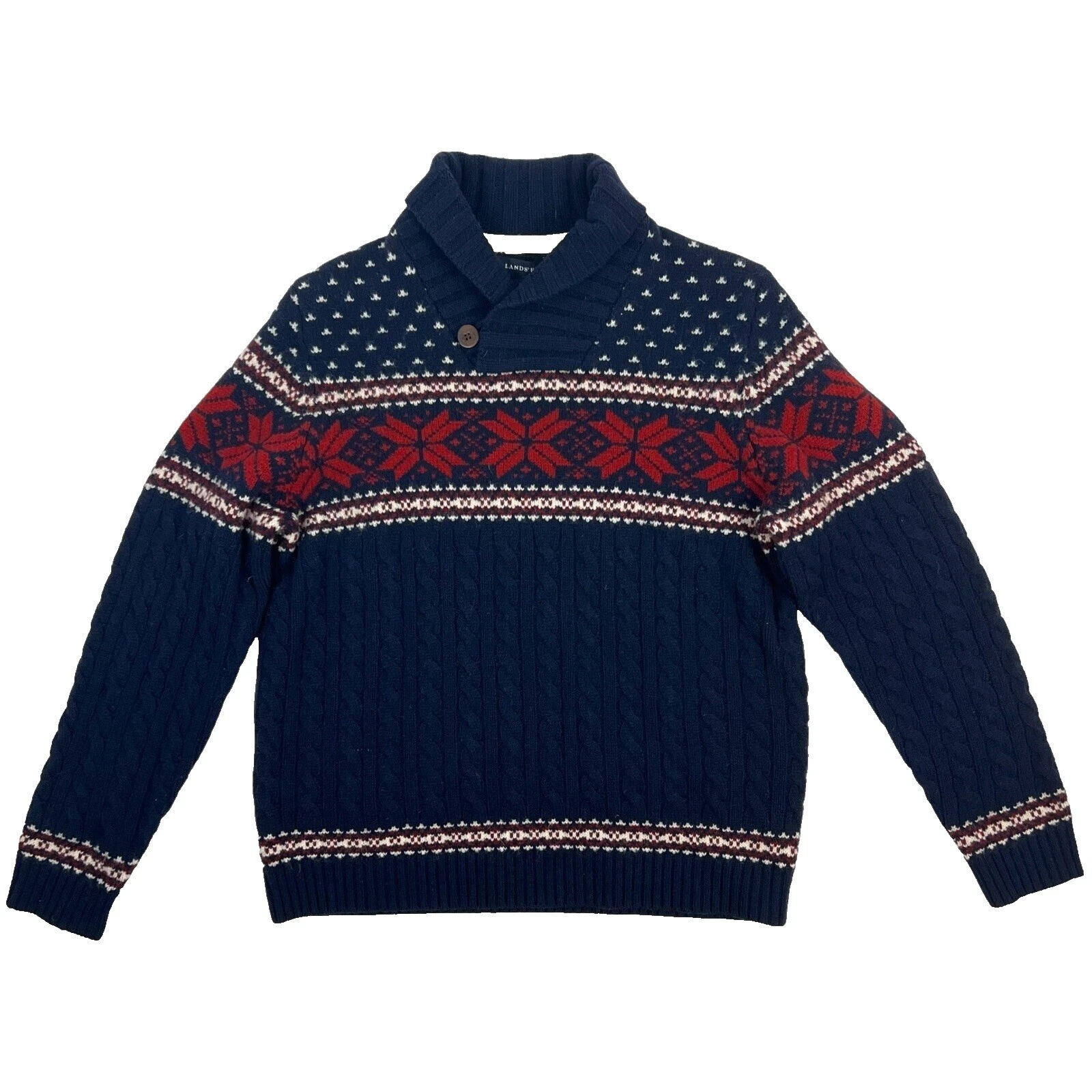 Regular Size L Lands' End Wool Sweaters for Men