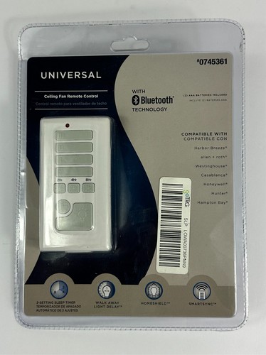 Harbor Breeze 41176 Handheld Universal Ceiling Fan Remote Control With Bluetooth
