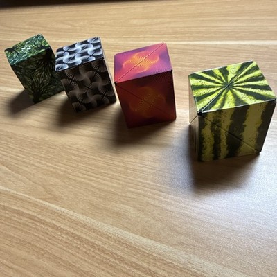 Sashibo Puzzle Cube Lot 4 Cubes Build Shapes and Connect Shape Shifting Fidget