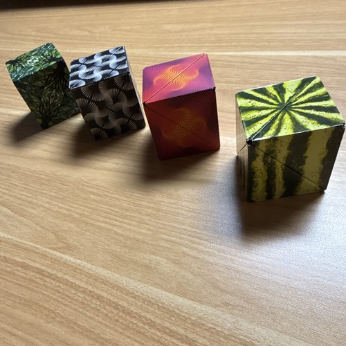 Sashibo Puzzle Cube Lot 4 Cubes Build Shapes and Connect Shape Shifting Fidget
