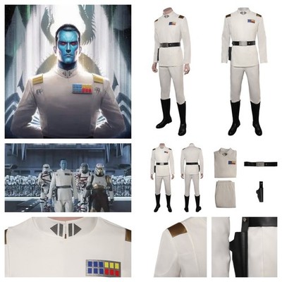 Star Wars: Rebels Thrawn Grand Admiral Cosplay Costume Halloween Carnival Suit
