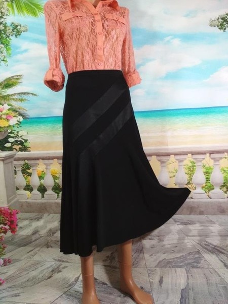 Women Gerry Weber Skirt Black Silk 46 / 3XL / 54