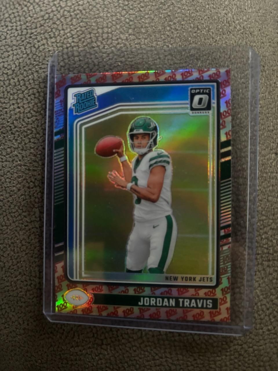 2024 Donruss Optic - Rated Rookie Jordan Travis #260 One Hundred Emoji Prizm...