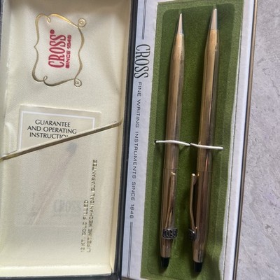 Vintage Cross 12 KT. Gold Filled Set Ball Pen Pencil 6601 NIB With