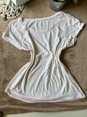 Primark Shirt Gr. M Weiß Rosa Basic Freizeit Alltag