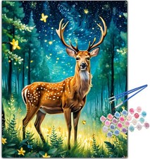 TOCARE Deer Paint by Numbers Kit for 16"Wx20"L - Frameless, TC-OPC-144