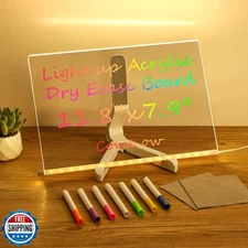 LED Note Board with 7 Colors, 12"x8" Lumiboard Led Drawing Board 