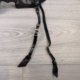 BNWOT Vintage Ann Summers Femme Fatale Black PVC & Sheer Lace Corset Size 34C