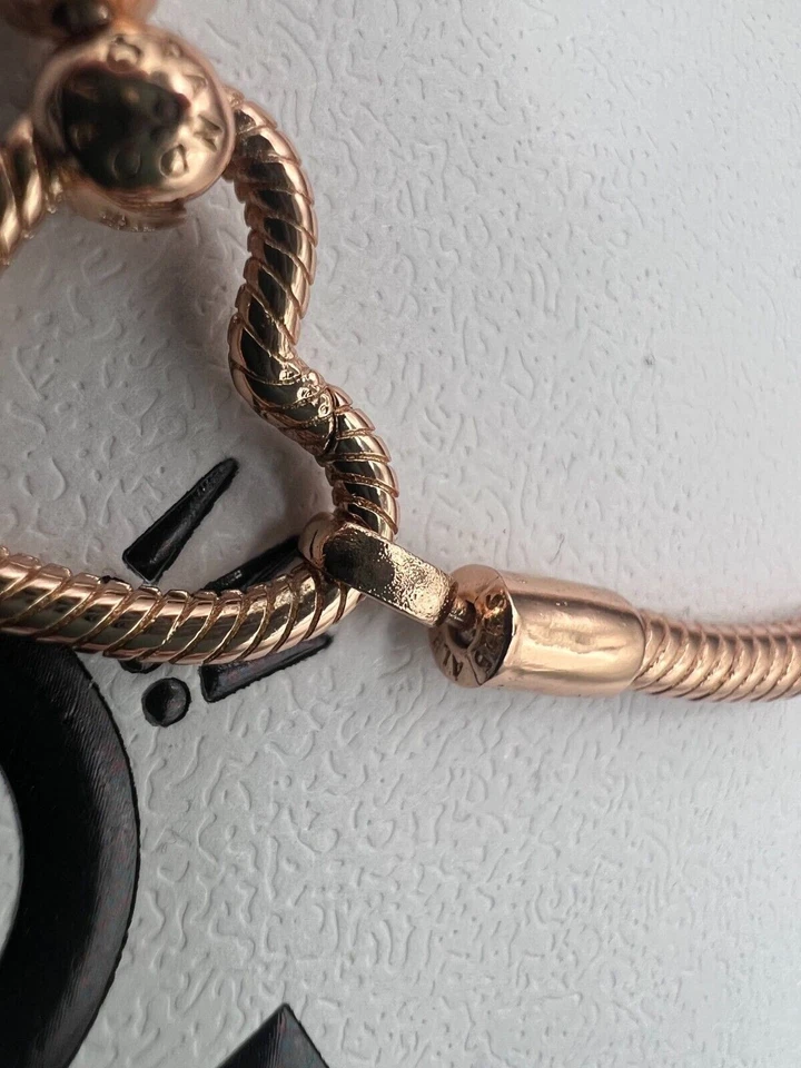 Genuine Pandora Rose Gold Moments Heart Bracelet 586292CZ 19.cm - Image 3 of 3