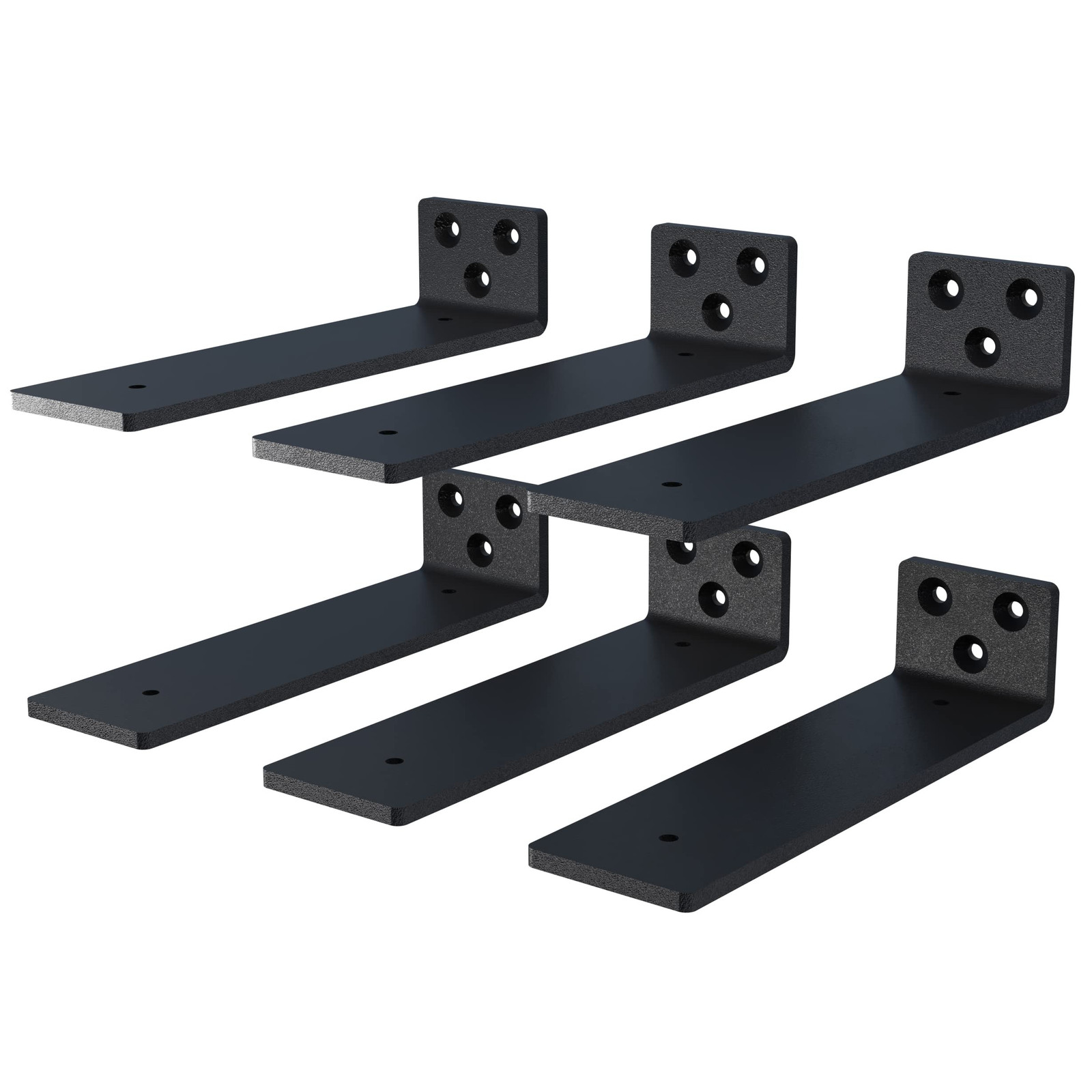 6-Pack Heavy Duty 6 Inch Floating Shelf Brackets Hidden Mount