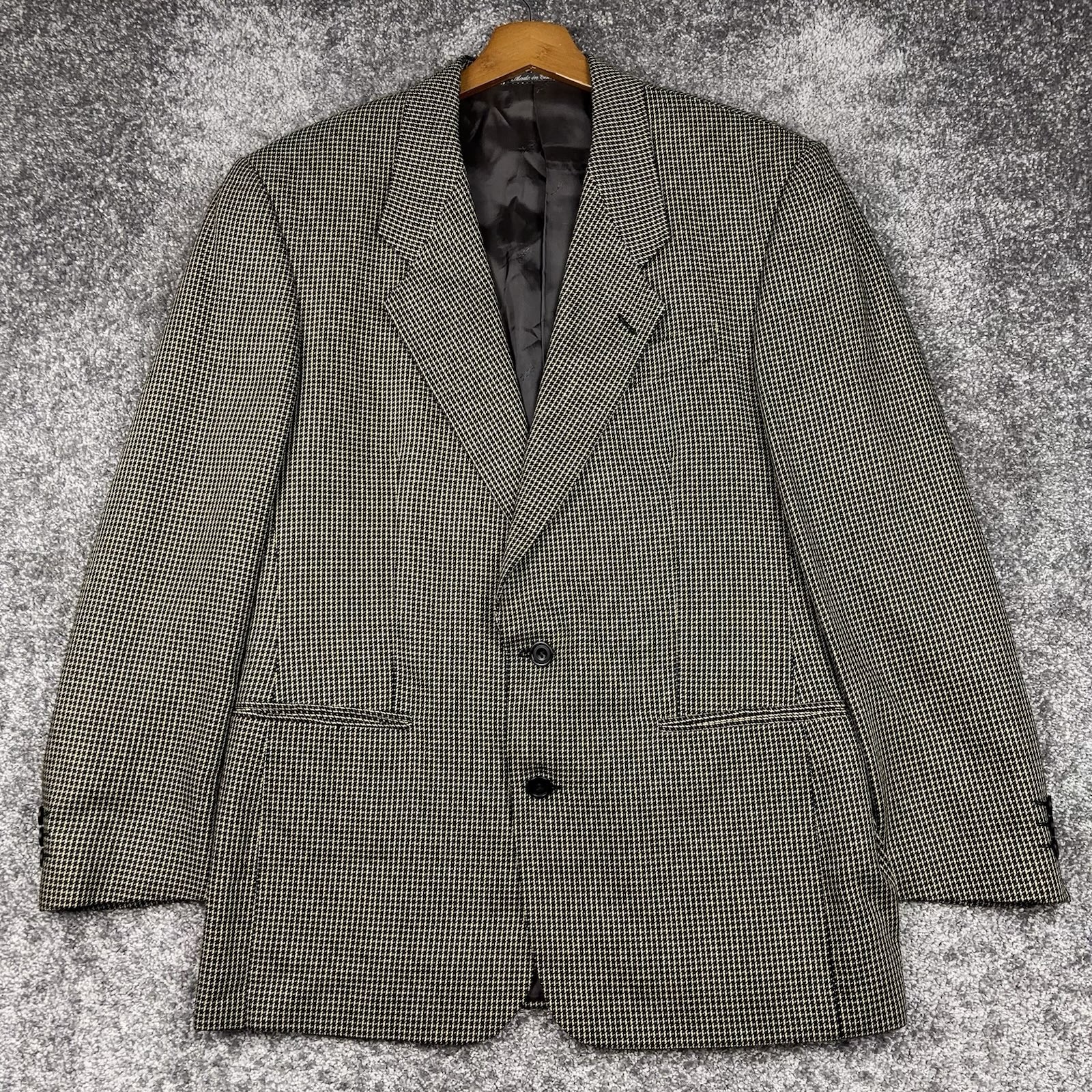 Giacca cappotto sportivo blazer uomo 43R Yves Saint Laurent pied de poule plaid