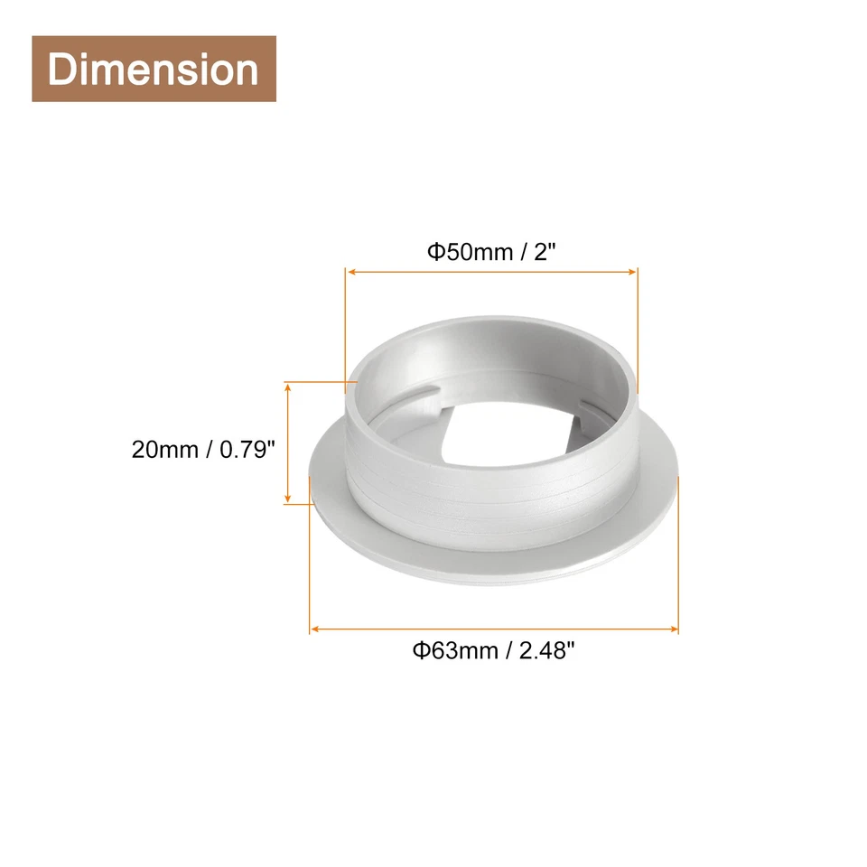 4Pcs 2Inch/50mm Cable Hole Cover ABS Desk Cable Wire Cord Grommet, White Foto 2 de 4