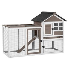 aivituvin2-Story Big Bunny Cage with No Leak Tray, Outdoor Indoor Rabbit Hutch