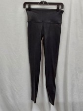 Spanx Black Faux Leather Stretch Ankle Leggings Medium