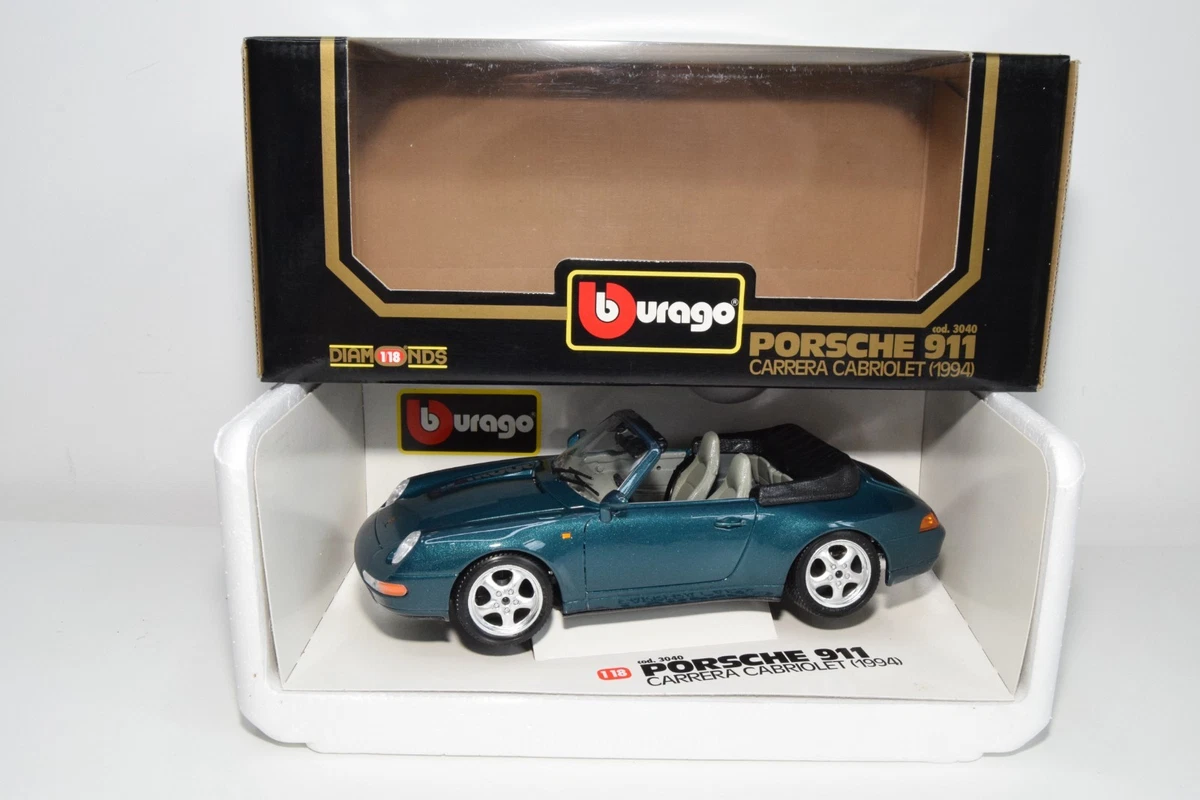 Porsche 911 Carrera Cabriolet Burago 1/18 – Métal Rouge – Neuf Déstockage