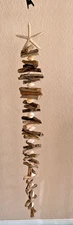 Coastal Seashell, Starfish, Drift Wood Coastal Nautical Wind Chime Decor 42"