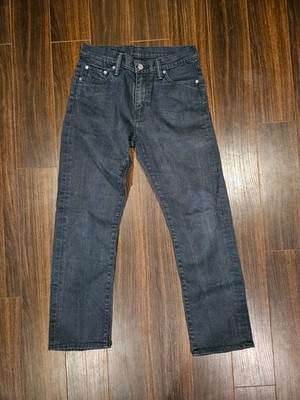Mens Levis 504 Jeans Size 30 x 30 Black Straight Leg Y2k Stretch Red Tab Denim