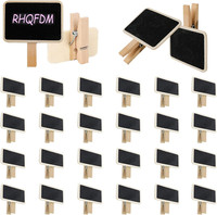 50 StüCk Holz Quadrat Kreidetafel Klein Wiederverwendbar Mini Holz Tafeln Mit Kl
