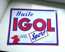 Automobile Igol Huile Sport plaque pub tolée (Age d'Or de l'Automobile) Garage.