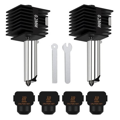 2pc 0.2mm Hardened Steel Hotend Nozzle for Bambu Lab A1 Mini A1 3D Printer Updat