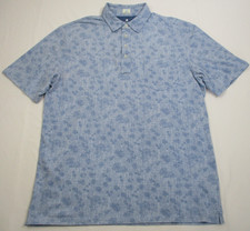 Johnnie O  Hanging Out  Men  s Large Blue All Over Print Cotton Polo Shirt