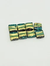 Glass Lampwork Beads Square Jewelry Crafts 8 beads