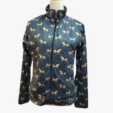 Ronner Sport Boutique Equestrian Horse Print Full Zip Jacket Rönner LARGE