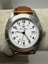 Lucien Piccard 26460 New Battery Mens Watch 35MM 7.5" Leather Band