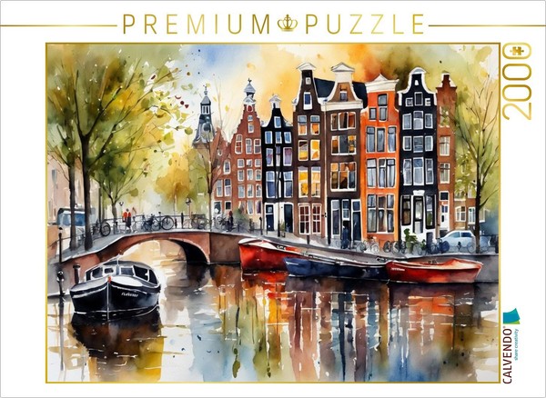 Calvendo Puzzle Canal In Amsterdam | 2000 Pieces, Finished Size 35.4 × 26.4 In (-image