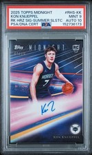 2025 Topps Midnight RC Kon Knueppel HRZ Sig-Summer Gold Auto /50 PSA 9/10 POP 1