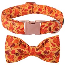 Dog Collar Bowtie Cute Cotton Adjustable Fall Metal Buckle Boy Girl S