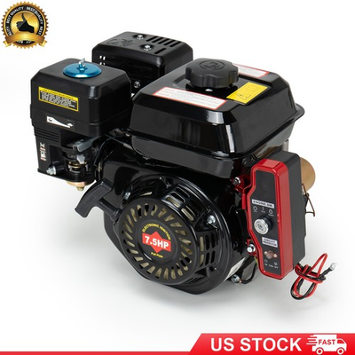 #ad #ad 7.5HP 4 Stroke Electric Start Horizontal Engine Go Kart Gas Engine Motor 212cc $138.79