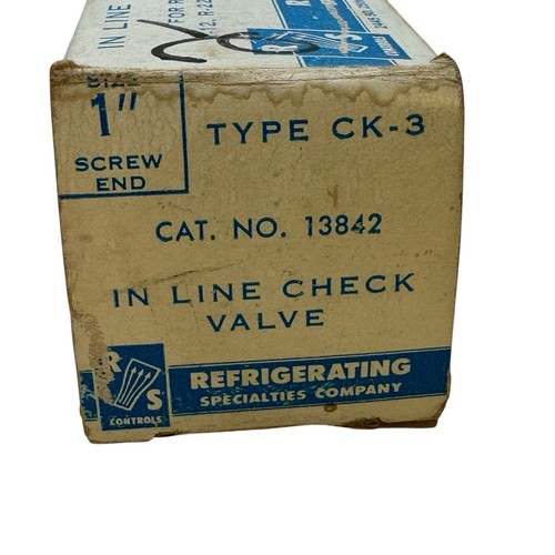 In Line Check Valve CK3 1” New in Box Refrigerating Specialties Parker - Picture 2 of 12