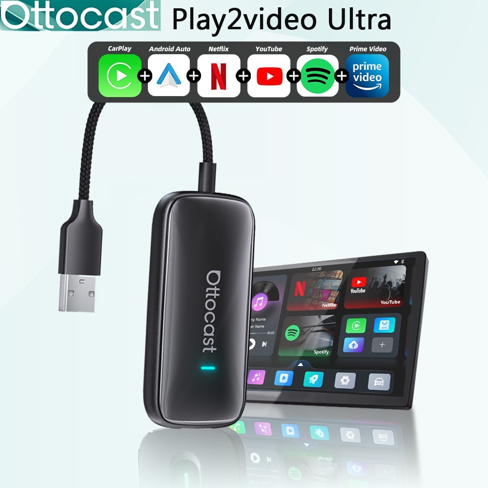 NEW Ottocast Play2Video Ultra Multimedia AIBOX Wireless CarPlay