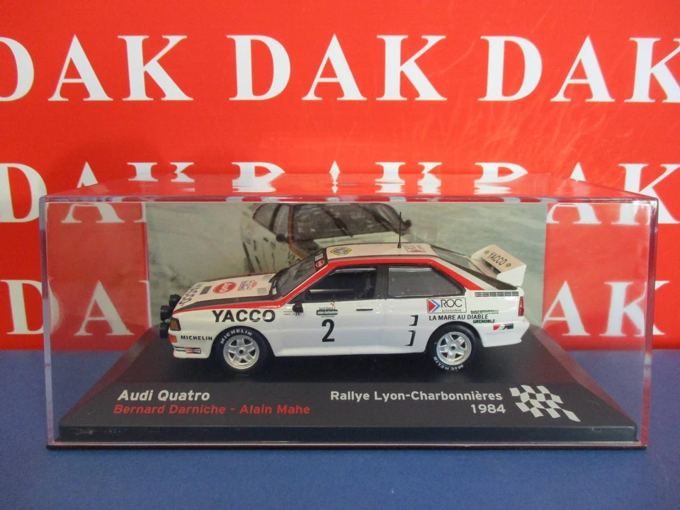 Die cast 1/43 Modellino Auto Audi Quattro A2 Rally Lyon 1984 B. Darniche - Immagine 4 di 4